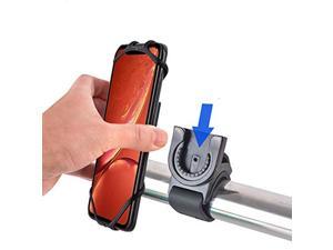 Bike Motorcycle Phone Mount Detachable 360deg Rotation with Adjustable Silicone Bicycle Holder Compatible iPhone 11 Pro Max/11 Pro/11/XS/XS Max/XR/8/7, Samsung S20/S10 Plus/S10/S10e