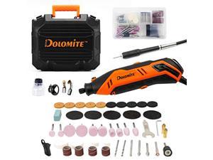 DOLOMITE Rotary Tool Kit with 180 Accessories,6-Speed Variable Rotary with Flex Shaft,Grinder,Sander,Polisher and Engraver,Perfect for Cutting,Wood Carving,Engraving,Polishing