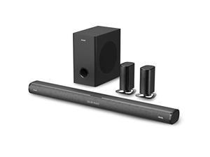 MAJORITY Everest 5.1 Dolby Audio Surround Sound System with Soundbar | 300 WATT with Wireless Subwoofer | Rechargeable Detachable Satellite Speakers | Multi-Connection including HDMI ARC & Bluetooth