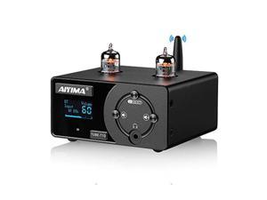 AIYIMA T10 JAN5654 Tube Vacuum Preamplifier Audio Decoder Bluetooth 5.0 HiFi Headphone Amp with PC-USB APTX Coaxial Optical Input & OLED Display for Home Audio Amplifier