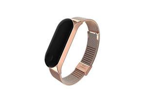 3Chome Metal Strap Compatible with Mi Band 6 / Mi Band 5/ Mi Band 4 / Mi Band 3, Smart Watch Wristbands Replacement Accessories (Rose Gold)