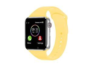 Bluetooth Smart Watch-Aeifond Touch Screen Sport Smart Wrist Watch Smartwatch Phone Fitness Tracker With Camera Pedometer SIM TF Card Slot for iPhone IOS Samsung LG Android for Men Women Kids (Yellow)