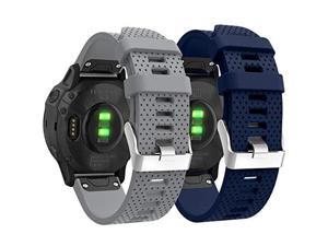 Compatible with Garmin Fenix 5S Plus Bands for Women Men, 20mm Easy Fit Silicone Replacement Watch Bands Bracelet Wristbands Strap for Fenix 6S/Fenix 6S Pro/Fenix 5S Smartwatch (Gray Blue)