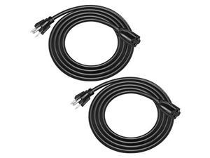 DEWENWILS Outdoor Extension Cord 6ft, 3 Prong Waterproof Extension Cable for Lights, Indoor Outdoor Appliances, 16/3 SJTW, Black, UL Listed, 2 Pack