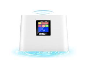 KuWFi Mobile WiFi Hotspot 4G LTE Router with SIM Card Slot and LCD Display RJ45  Support TMobile and ATT  150Mbps Wireless Connect up to 10 DevicesBuiltin Antenna No External