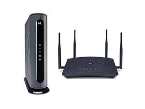 Motorola MB7621 Cable Modem + AC2600 Smart Wi-Fi Router with Extended Range | Approved for Comcast Xfinity, Charter Spectrum, and Cox - Separate Modem and Router Bundle