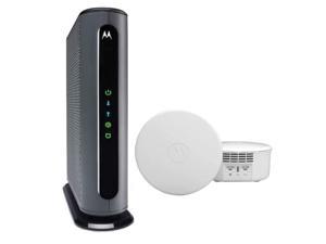Motorola High Speed Combo - Advanced WiFi 6 Mesh (2 Pack) with MB7621 Cable Modem | Approved for Comcast Xfinity, Cox, and Spectrum | AX1800 WiFi | DOCSIS 3.0