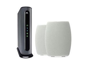 Motorola Q14 WiFi 6e Mesh (2 Pack) + MB7621 Cable Modem - Approved for Comcast Xfinity, Cox, Spectrum | Expandable WiFi Coverage | Tri-Band | DOCSIS 3.0
