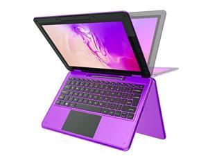 AWOW Touchscreen Laptop with Stylus 2 in 1 116 FHD Purple Intel 4 Core Celeron N4120 Processor Windows 11 OS 6GB RAM 256GB M2 SSD Storage Kids Convertible Laptop