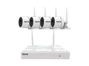 REVO America Wireless 4Ch. Security System - 1TB Full-HD Wi-Fi NVR, 4 x 1080p Audio Capable Indoor/Outdoor Bullet Cameras with Built-in PIR - Remote Access via Smart Phone, Tablet and PC