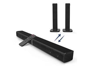 Bluetooth Sound Bars for TV with Dual Subwoofer 2023 Upgrade 22CH Home Theater Audio Surround Sound Speaker System HDMIOpticalAuxUSB Connection 2 in 1 Detachable  Wall Mountable 32 Inch
