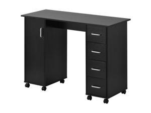 Computer Desk Beauty Table consoles table side end table modern marble MDF top,with sturdy Black metal legs for Beauty Salons, Manicure Shop, Nail Techs