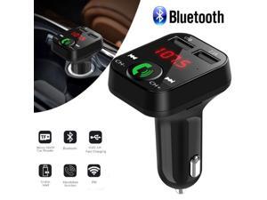 Hot DC 12V-24V Dual USB Port Car Chargers LED Frequency Display Bluetooth FM Transmitter Handsfree Phone Call Car Kit