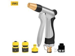 Deli DL8072 Garden Irrigation Sprinkler With Hose Water Gun 5Pcs Set Gardening Hand Tools Cleaner For Watering Washing Cleaning