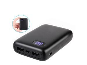 Greatlizard Portable Charger - Compact 10000mAh 2-Port Ultra Portable Phone Charger Power Bank  for iPhone, iPad, Samsung Galaxy (Black)