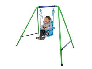 Greatlizard Swing Frame Set Metal Outdoor Backyard Playground Swing Stand with Swing Seat,A-Frame Swing Set With Safety Seat
