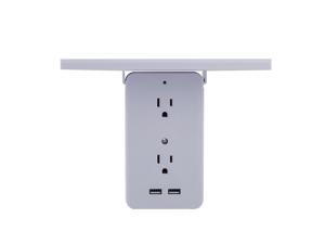 Greatlizard 8 Port Surge Protector Wall Outlet, 6 Electrical Outlet Extenders, 2 USB Charging Ports & Removable Built-in Shelf UL Listed