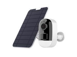 Greatlizard Outdoor Security Camera Wireless Rechargeable Battery 1296P Home Surveillance Support Cloud Google Assistant Night Vision PIR Motion Detection SD Slot With Solar Panel