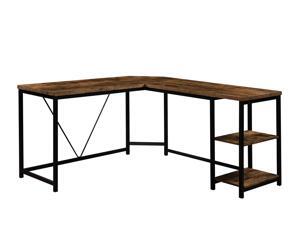Office Desk —L-Shaped Computer Desk with 2-Tier Storage Shelves for Home Office(Brown) Office Desk —L-Shaped Computer Desk with 2-Tier Storage Shelves for Home Office(Brown)
