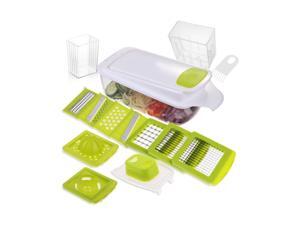 Vegetable Chopper and Dicer Handheld, Multi-Function Vegetable Cutter Shapes Set, Slicer Manual Food Chopper, Veggie Chopper Onion Chopper with Container, Slicer-Dicer-Cutter Set, Salad Chopper Cutter