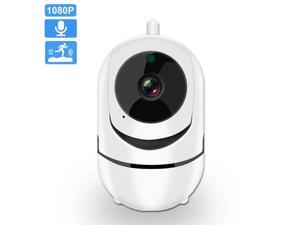 FHD 1080P WiFi Home IP Camera, Indoor Pan/Tilt 2.4Ghz Wireless Security Camera,Nanny Cam With Auto Tracking, Cloud Service, Night Vision, Two Way Audio For Baby/Elder/Pet (White)