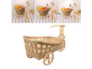 1PC Handmade Bamboo Woven Storage Basket Tricycle Shape Storage Holder Container for Fruit Candy (Style A) 1PC Handmade Bamboo Woven Storage Basket Tricycle Shape Storage Holder Container for Fruit Candy (Style A)