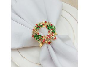2Pcs Party Tableware Napkin Rings Decorative Napkin Rings for Christmas (Golden) 2Pcs Party Tableware Napkin Rings Decorative Napkin Rings for Christmas (Golden)