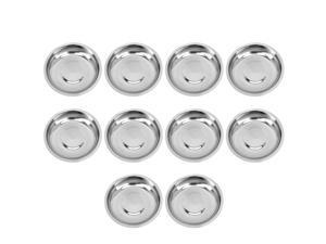 10pcs Durable Fashion Practical Kitchen Tableware Stainless Steel Saucers for Outdoor 10pcs Durable Fashion Practical Kitchen Tableware Stainless Steel Saucers for Outdoor