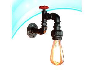 110-240V Vintage Industrial Wrought Iron Water Pipe Wall Lamps Aisle Restaurant Bar Loft Wall Lamp with E27 Bulb (Matte Black) 110-240V Vintage Industrial Wrought Iron Water Pipe Wall Lamps Aisle Restaurant Bar Loft Wall Lamp with E27 Bulb (Matte Black)