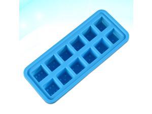 12 Cubes Ice Cube Trays Mold Silicone Tray Set Ice Cube Frozen Making Tool (Dark Blue)