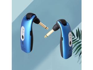 2.4GHz Wireless Guitar Receiver USB Rechargeable Professional Transmitter Transmitting System for Electric Guitar (Blue)