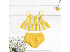 Kids Two-pieces Split Swimsuit Summer Baby Girl Swimwear Swimming Clothes Bathing Suit (Yellow, Size 80cm) Kids Two-pieces Split Swimsuit Summer Baby Girl Swimwear Swimming Clothes Bathing Suit (Yellow, Size 80cm)