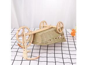 1PC Handmade Bamboo Woven Storage Basket Tricycle Shape Storage Holder Container for Fruit Candy (Style A) 1PC Handmade Bamboo Woven Storage Basket Tricycle Shape Storage Holder Container for Fruit Candy (Style A)