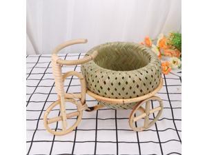 1PC Handmade Bamboo Woven Storage Basket Tricycle Shape Storage Holder Container for Fruit Candy (Style A) 1PC Handmade Bamboo Woven Storage Basket Tricycle Shape Storage Holder Container for Fruit Candy (Style A)