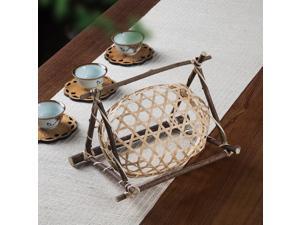 Bamboo Woven Storage Box Portable Tea Cake Storage Basket Delicate Tea Set Accessories Lightweight Oval Storage Basket for Home (Size S) Bamboo Woven Storage Box Portable Tea Cake Storage Basket Delicate Tea Set Accessories Lightweight Oval Storage Basket for Home (Size S)