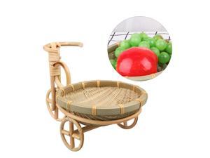 1PC Handmade Bamboo Woven Storage Basket Tricycle Shape Storage Holder Container for Fruit Candy (Style A) 1PC Handmade Bamboo Woven Storage Basket Tricycle Shape Storage Holder Container for Fruit Candy (Style A)