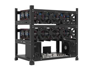 INHANDA Mining Rig Frame for 12GPU,Steel Open Air Miner Mining Frame Rig Case,Support to Dual Power Supply for Crypto Coin Currency Bitcoin ETH ETC Mining Tools - Frame Only,Fans & GPU is not Included