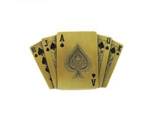 Original Bronze Plated Royal Flush Ace Spade Poker Lighter Belt Buckle Original Bronze Plated Royal Flush Ace Spade Poker Lighter Belt Buckle