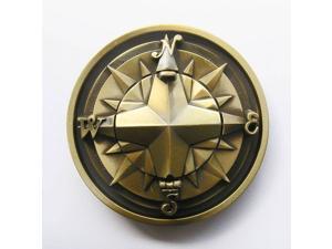Vintage Bronze Plated Compass Star Belt Buckle Vintage Bronze Plated Compass Star Belt Buckle