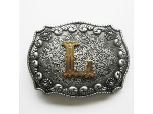Western Men‘s Zinc alloy Leather Belt Buckle Cowboy Letter L shape Pattern Western Men‘s Zinc alloy Leather Belt Buckle Cowboy Letter L shape Pattern