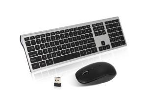 Ochine Wireless Keyboard And Mouse Combo, Ultra Slim Full Size 2.4GHz Whisper Quiet Cordless Keyboard Mouse Sets, USB Unifying Receiver For PC Computer Laptop Windows Apple