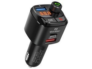 Bluetooth 5.0 FM Transmitter For Car, QC3.0 & USB-C PD 18W Wireless Bluetooth Radio Adapter Music Player/Car Kit With Hands-Free Calls, Siri Google Assistant, Bass Booster Bluetooth 5.0 FM Transmitter For Car, QC3.0 & USB-C PD 18W Wireless Bluetooth Radio Adapter Music Player/Car Kit With Hands-Free Calls, Siri Google Assistant, Bass Booster