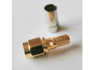100x SMA Male Plug Straight Crimp for RG58 RG142 RG223 RG400 LMR195 RF Connector 