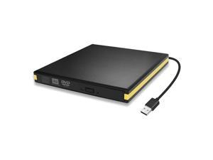 USB 3.0 External DVD Drive, Portable CD DVD Drive Player External CD Burner Reader Writer Disk Drive for Laptop Desktop