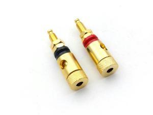 OIAGLH 2PCS GOLD PLATED Brass FOR Audio Speaker 4mm Banana Plug Test probe Conversion