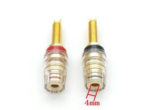 OIAGLH 10pcs GOLD PLATED copper Binding Post for Amplifier Speaker 4mm Banana plug