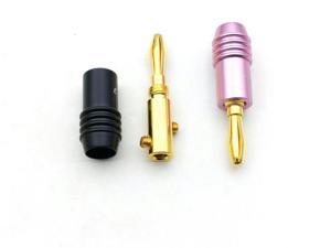 OIAGLH 20pcs Speaker Banana Plug Adapter 4mm Wire Connector 24K Gold Plated For Audio Banana Connectors