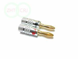OIAGLH 50pcs Nakamichi Speaker 4mm Banana plug connector 24K Gold Speaker Banana Plugs For Video Connector