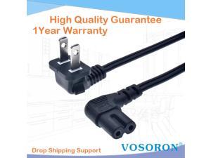 18 AWG Angled 2Slot NonPolarized Angle Power Cord for Samsung TV LG TCL Replacement IEC320 C7 to Nema 115P 18M