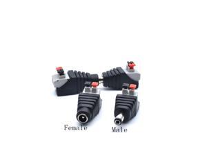 5pcs DC Male +5 pcs DC Female connector 2.1*5.5mm DC Power Jack Adapter Plug Connector for 3528/5050/5730 single color led strip